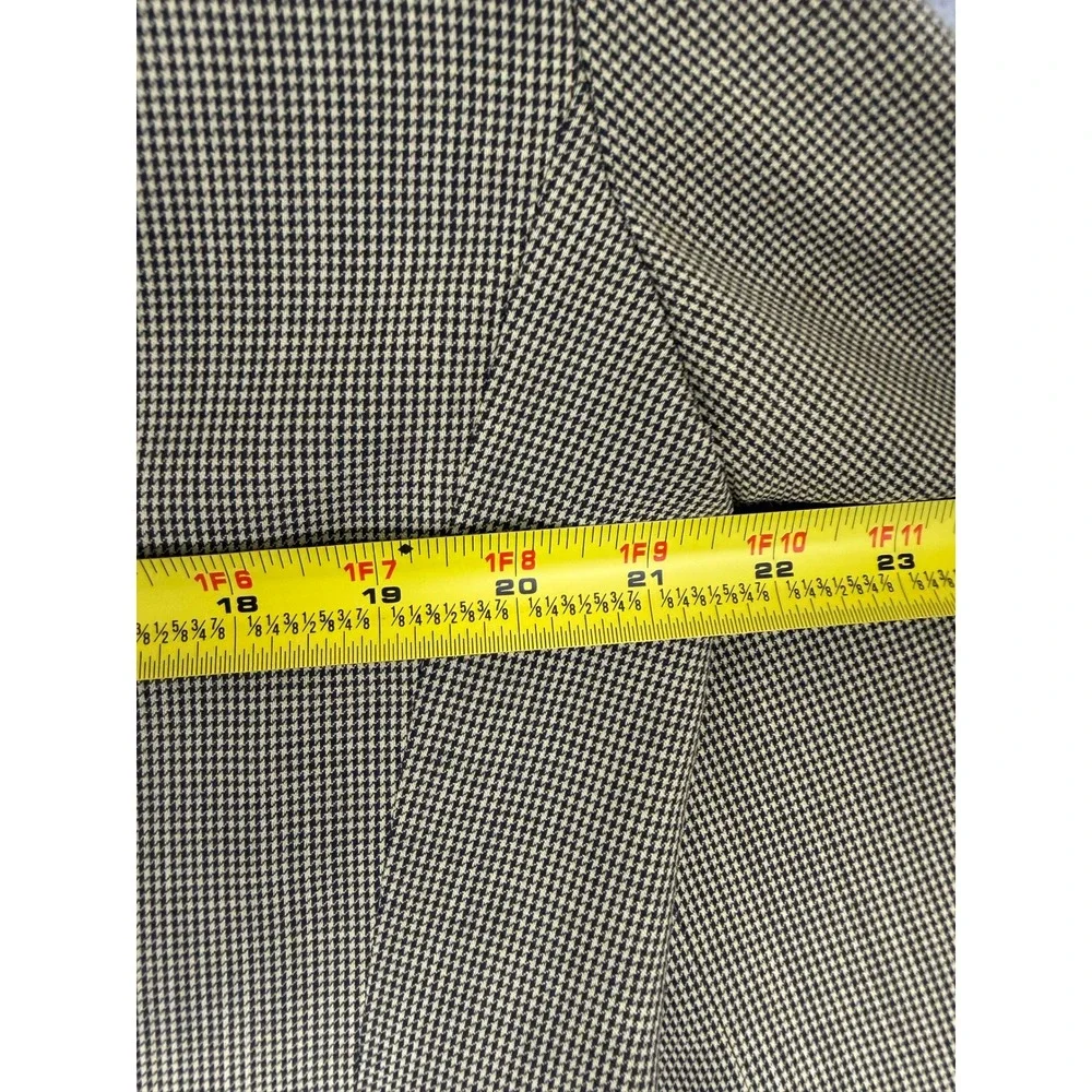 Valentino Uomo Mens 2 Piece Suit 42R 36x25.5 Tan‎ Houndstooth Blazer Pleated 80s